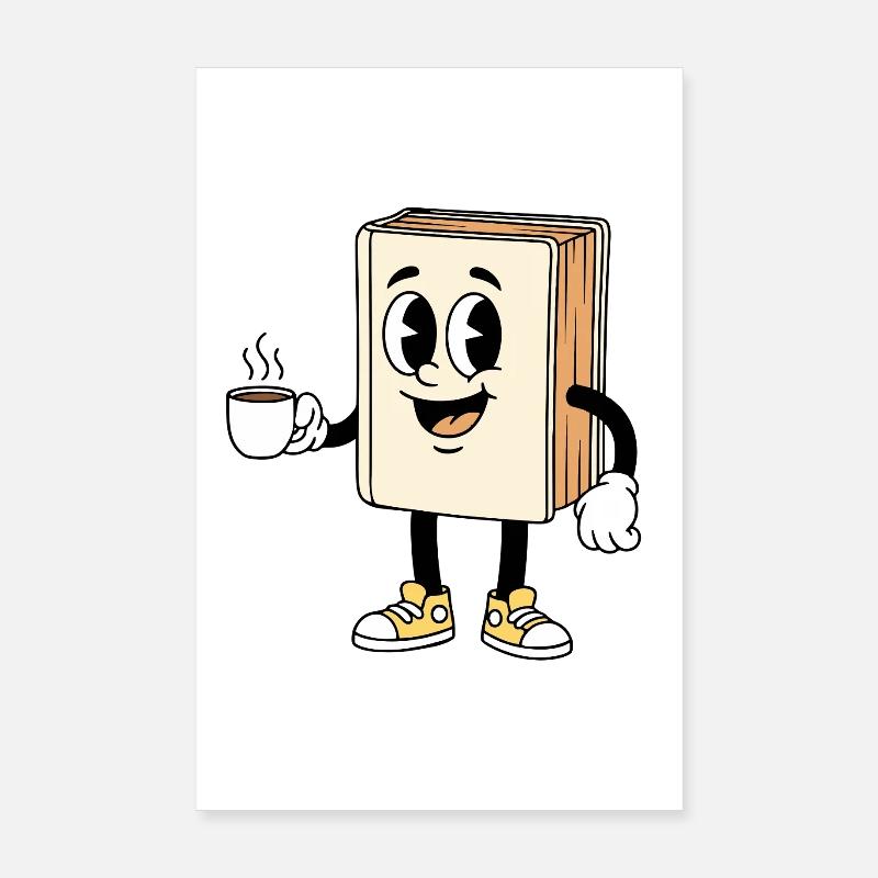 Livre de bande dessinée Amateur de café Lecture Poster 20 x 30 cm