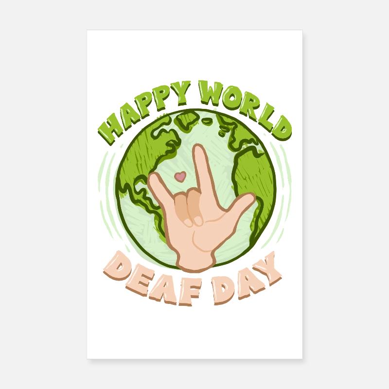ASL Sign Language Interpreter World Deaf Day Poster 8" x 12" (20x30 cm)