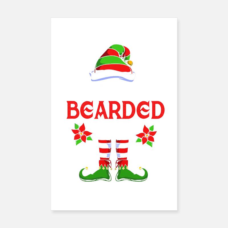 Elfe Elf Weihnachtsgeschenk Bart Bärtig Friseur Poster 20x30 cm