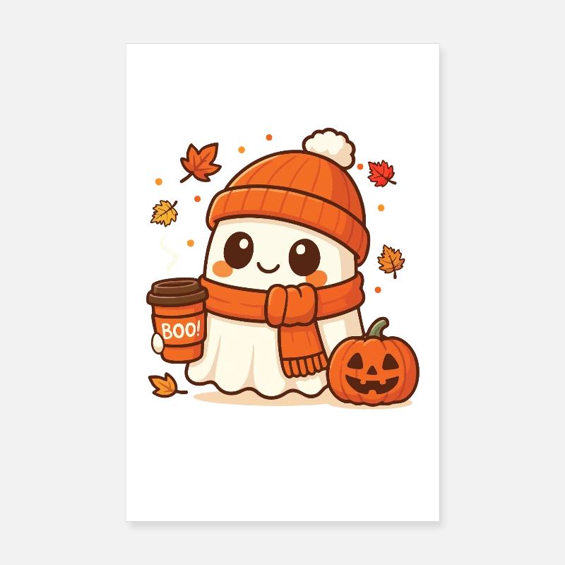 Café d’Halloween Ghost Caféiné Boo Poster 20 x 30 cm