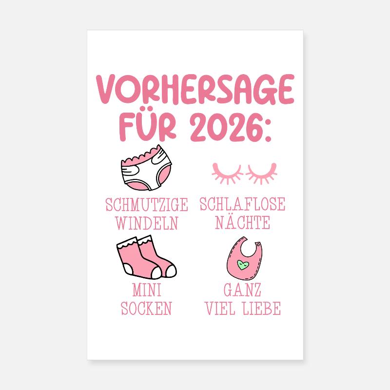 Expectant Mother 2026 PREDICTION Funny Poster 8" x 12" (20x30 cm)