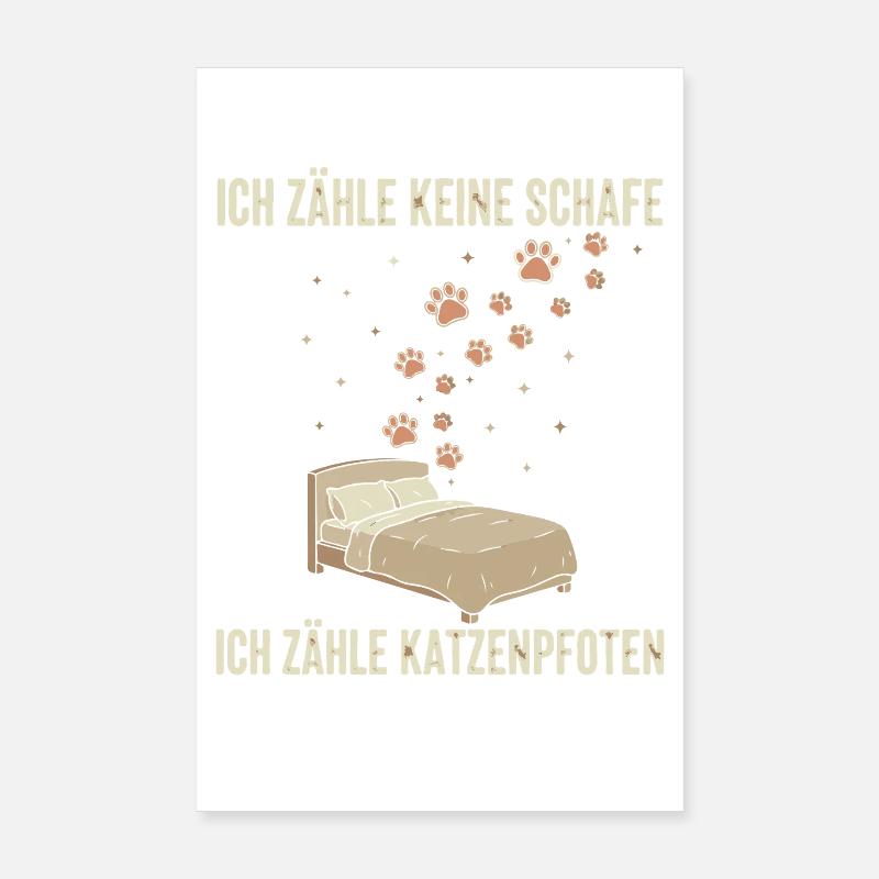 I Count Cat Paws Bed Decor Poster 8" x 12" (20x30 cm)