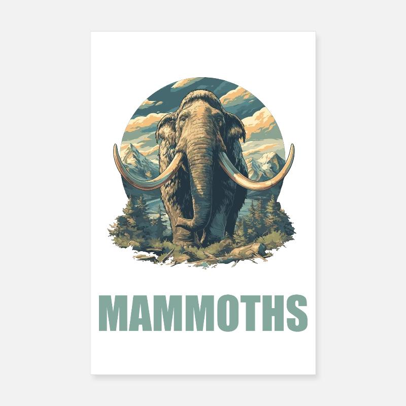 Mammoths Mammoth Poster 8" x 12" (20x30 cm)