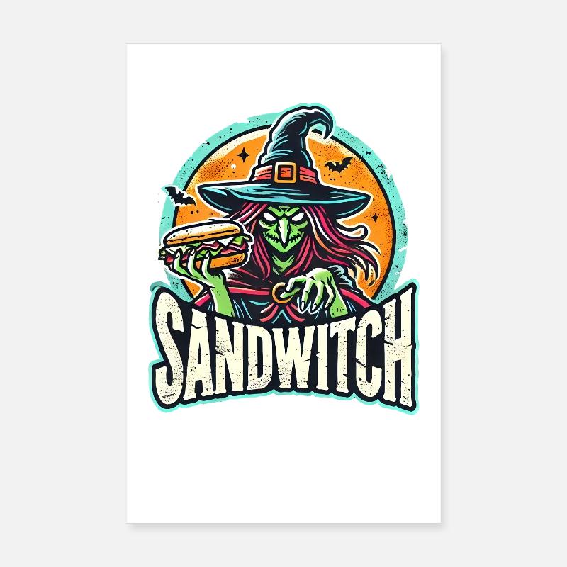 Sandhexe Hexe Halloween Illustration Poster 20x30 cm
