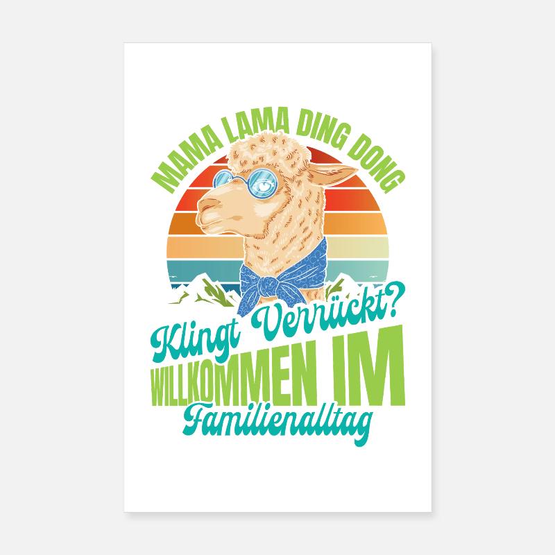 Werdende Mutter MAMA LAMA DING DONG Lustiges Poster 20x30 cm
