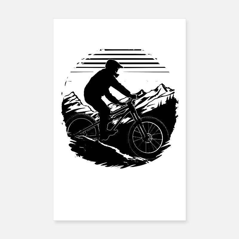 Mountain biking Poster 8" x 12" (20x30 cm)