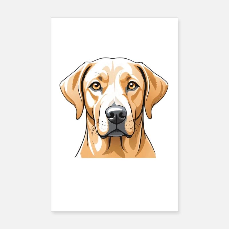 Tête de Labrador Illustration Poster 20 x 30 cm