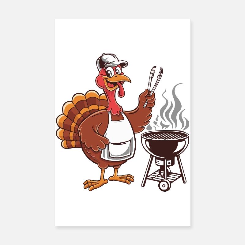 Thanksgiving Truthahn Grillspaß Poster 20x30 cm