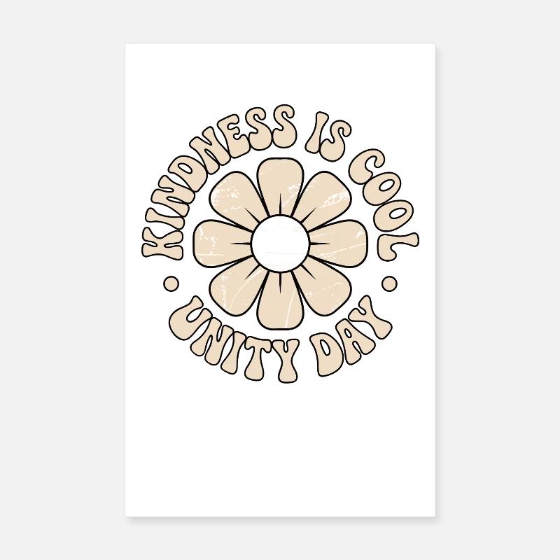 Gentillesse Unité Fleurs Message Postif Poster 20 x 30 cm