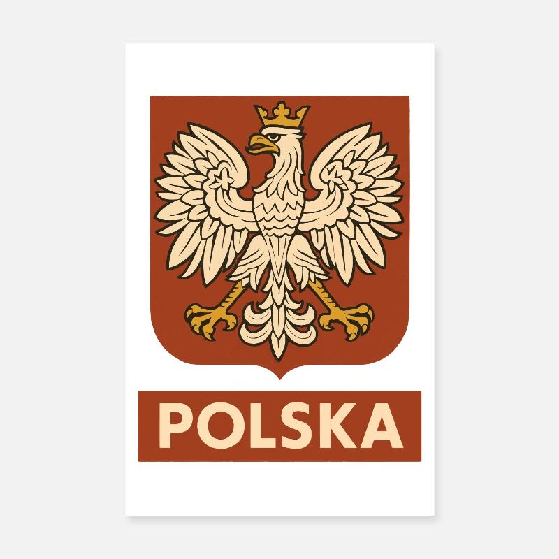 Polish White Eagle Vintage Heraldic Emblem Poster 8" x 12" (20x30 cm)