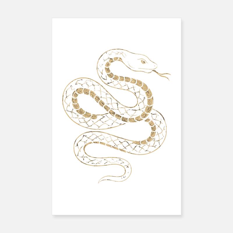 Motif de filet de serpent doré Poster 20 x 30 cm