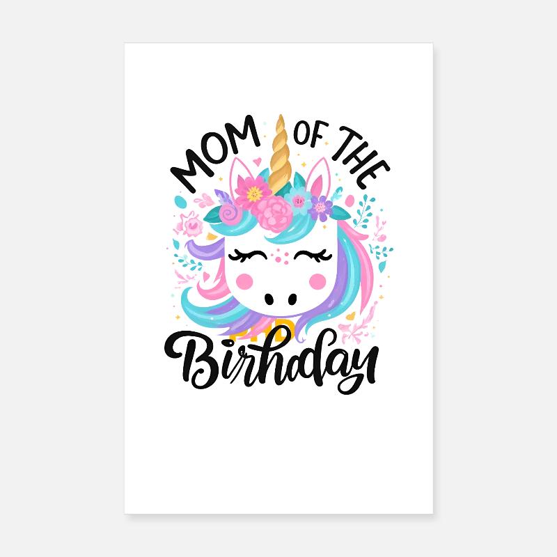 Mama Einhorn Geburtstag Blüte Poster 20x30 cm