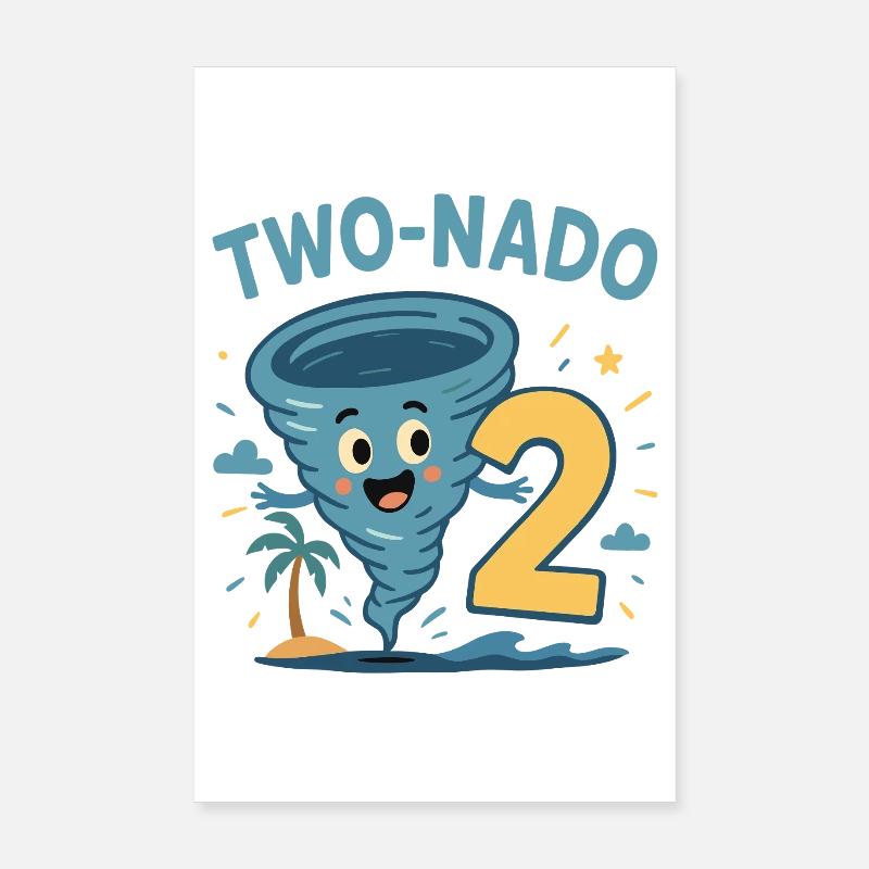 Two Nado 2 Tropical Birthday Theme Poster 20x30 cm