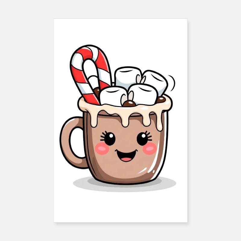 Kuschelig Kakaobecher mit Marshmallows Poster 20x30 cm