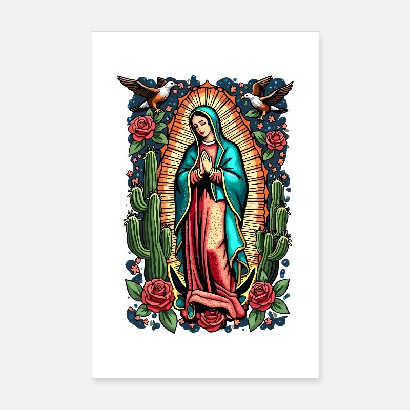 Vierge aux roses et aux cactus Poster 20 x 30 cm