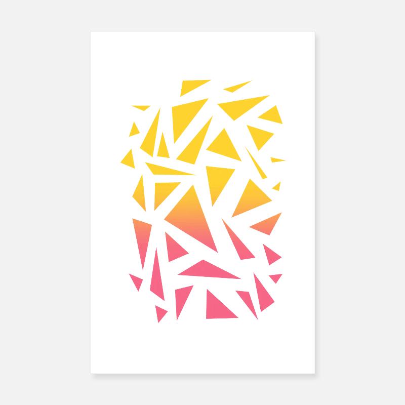 Triangle Pattern - Yellow Red - Poster 8" x 12" (20x30 cm) - white