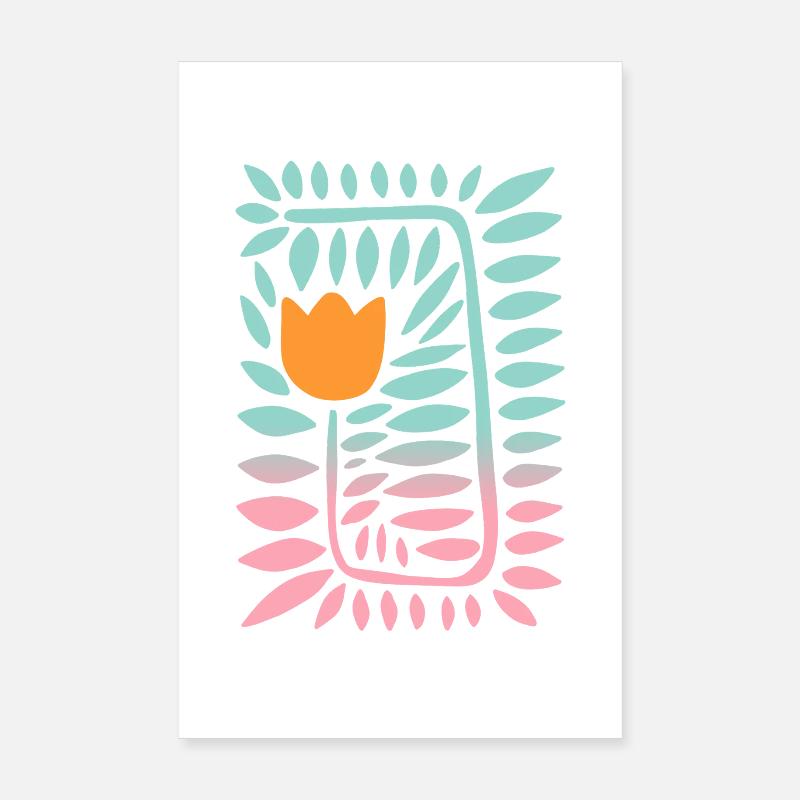 Gradient tulip - türkis Poster 20x30 cm