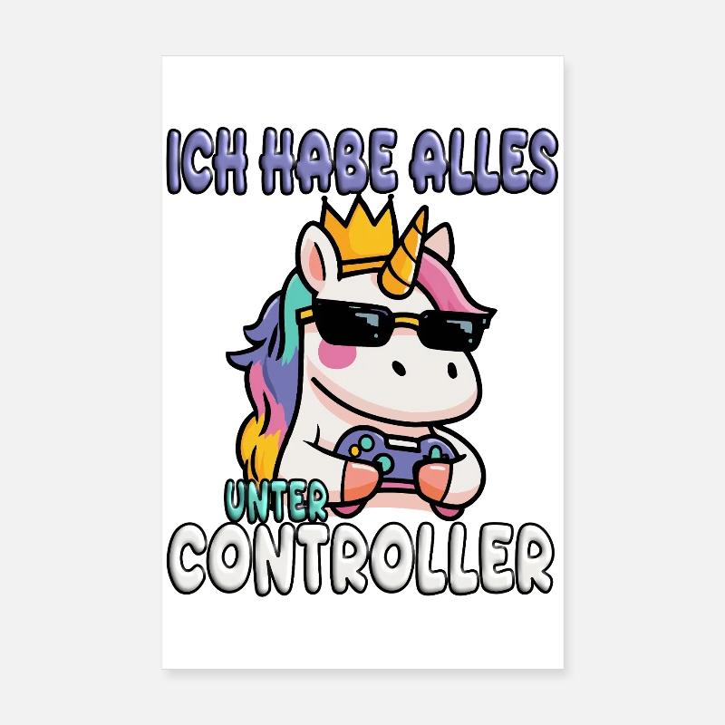 Unicorn gaming controller Poster 8" x 12" (20x30 cm)