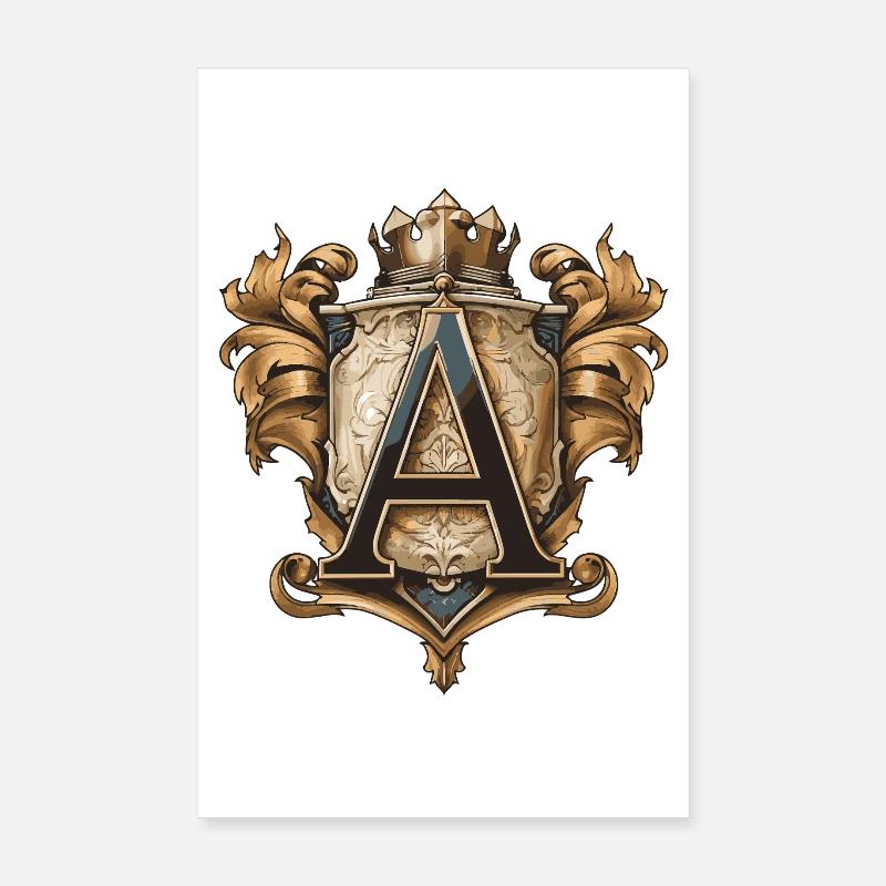 A Buchstabe Name Krone Poster 20x30 cm