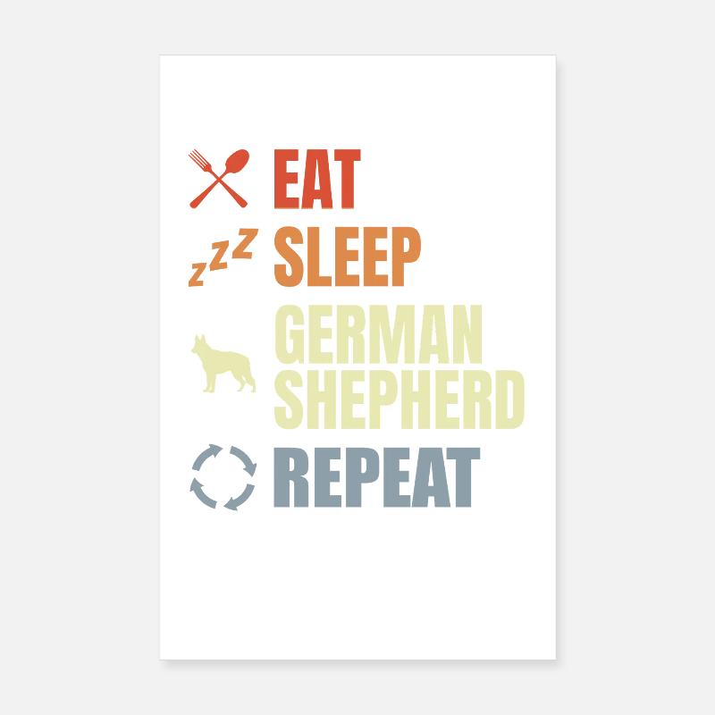 Schäferhund Routine Poster 20x30 cm