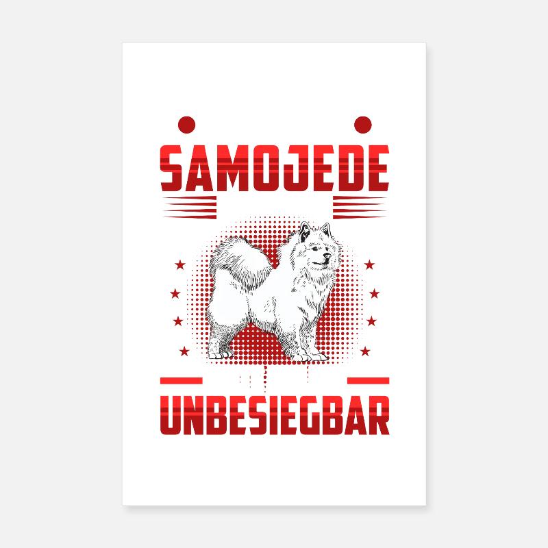 Samojede unschlagbar Schlittenhund Poster 20x30 cm