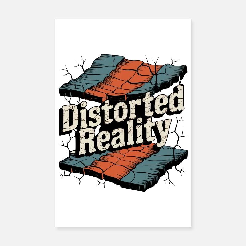 Retro Grunge – Réalité déformée Poster 20 x 30 cm