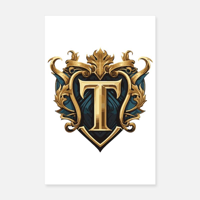T Buchstabe Name Krone Poster 20x30 cm