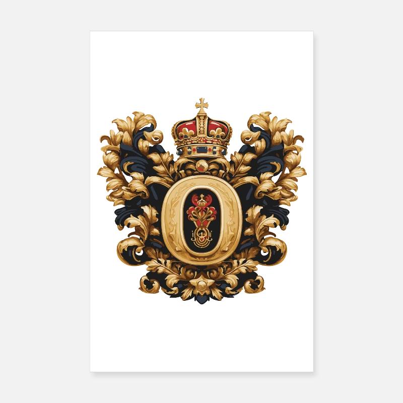 O Letter Name Crown Poster 8" x 12" (20x30 cm)
