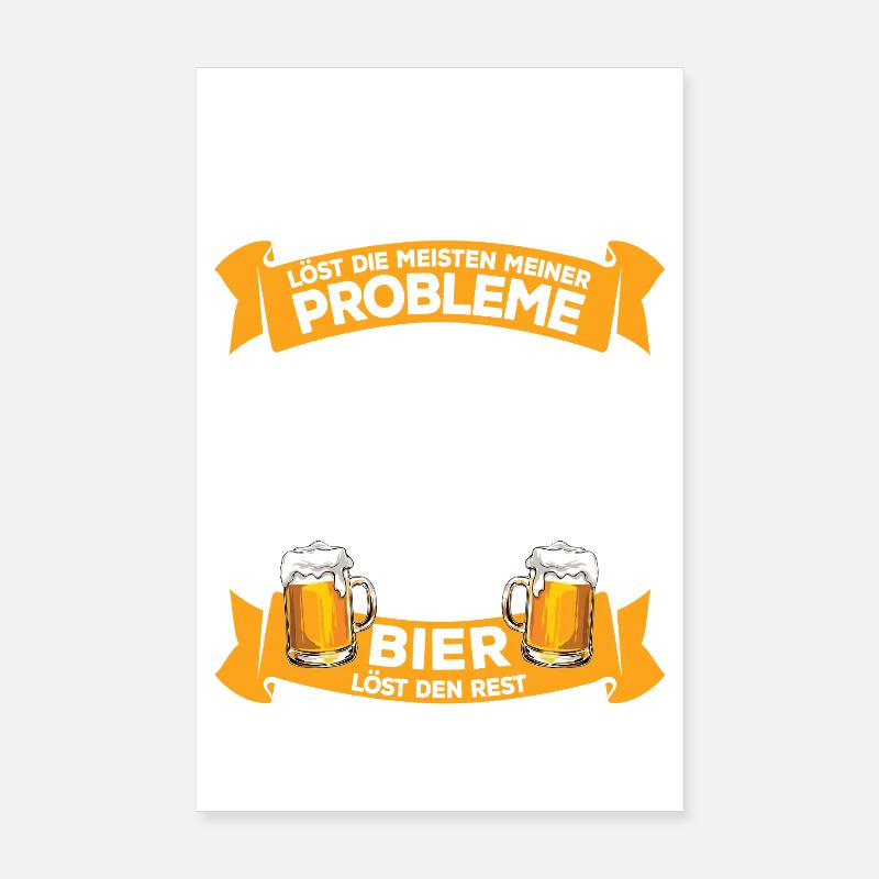 Pêche et bière : résolution de problèmes, dicton du pêcheur Poster 20 x 30 cm