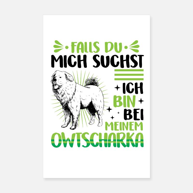 Je suis avec mon Ovcharka caucasien Poster 20 x 30 cm