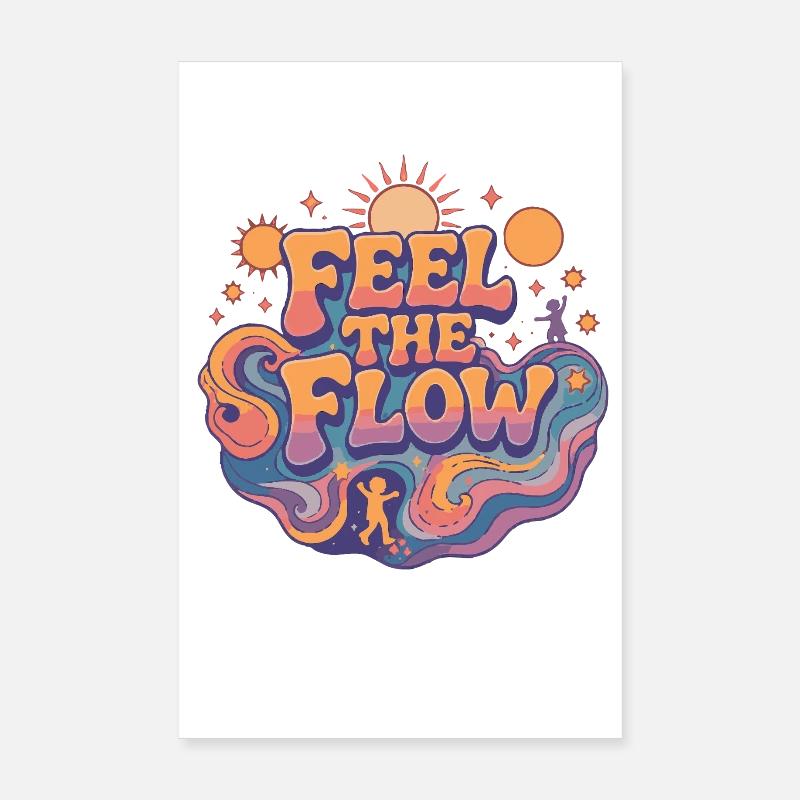 Psychedelic Retro – Feel the Flow Poster 8" x 12" (20x30 cm)