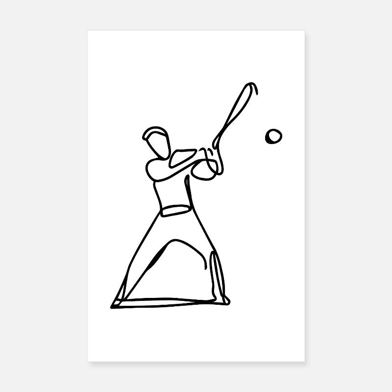 Dessin de joueur de baseball Poster 20 x 30 cm