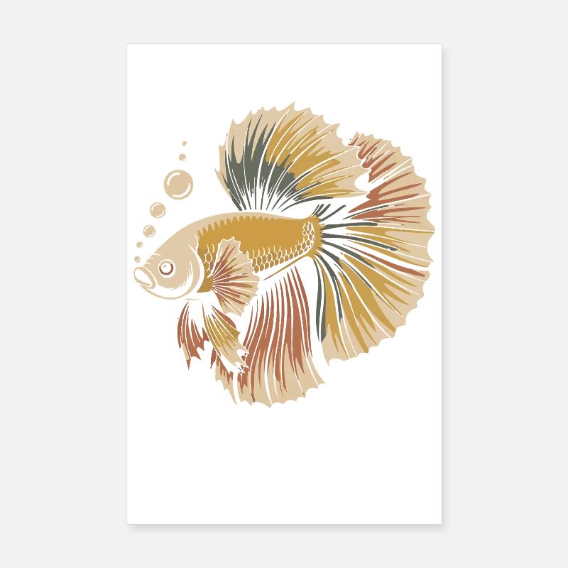 Betta Color Explosion Fish Poster 8" x 12" (20x30 cm)