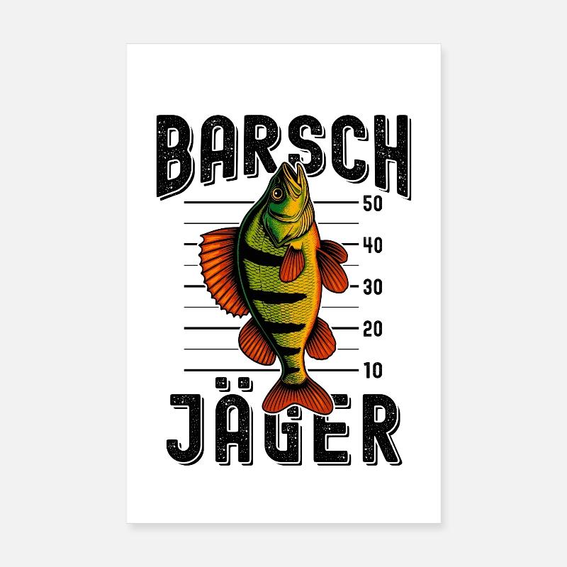 Chasseur de perches Pêcheur de perches Pêche à la perche Poster 20 x 30 cm