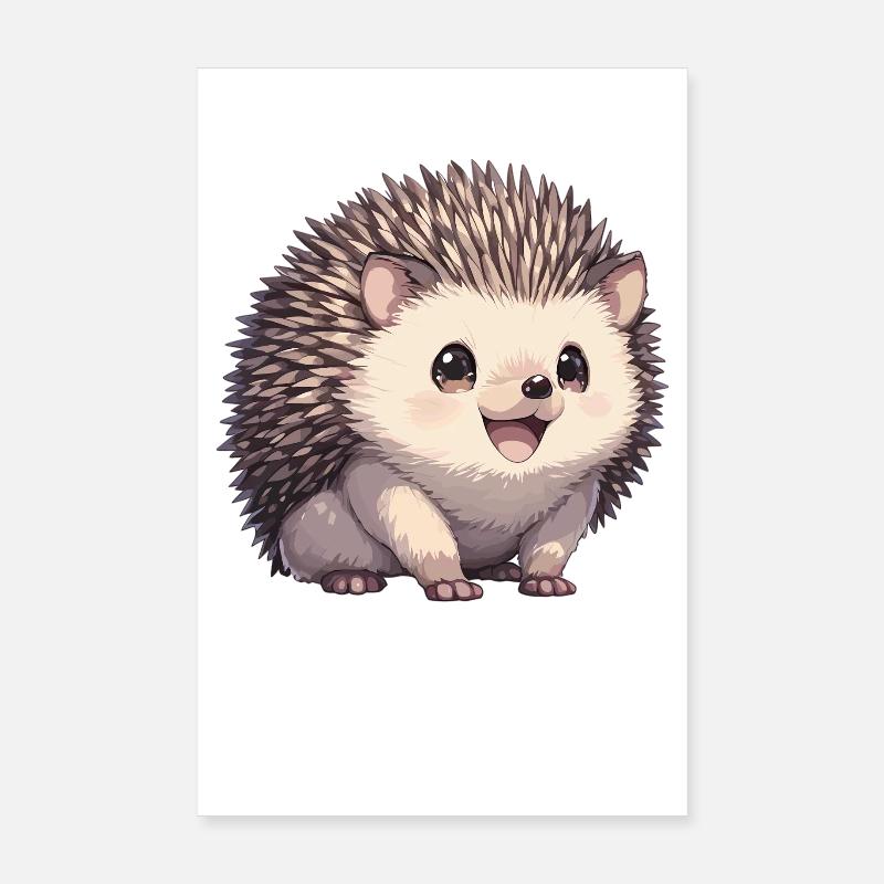 Igel - Poster 20x30 cm - Weiß