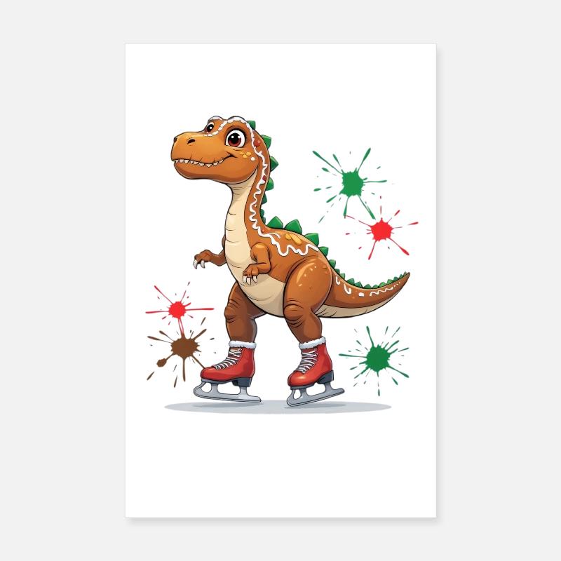 Dino Eiszauber Skater Poster 20 x 30 cm