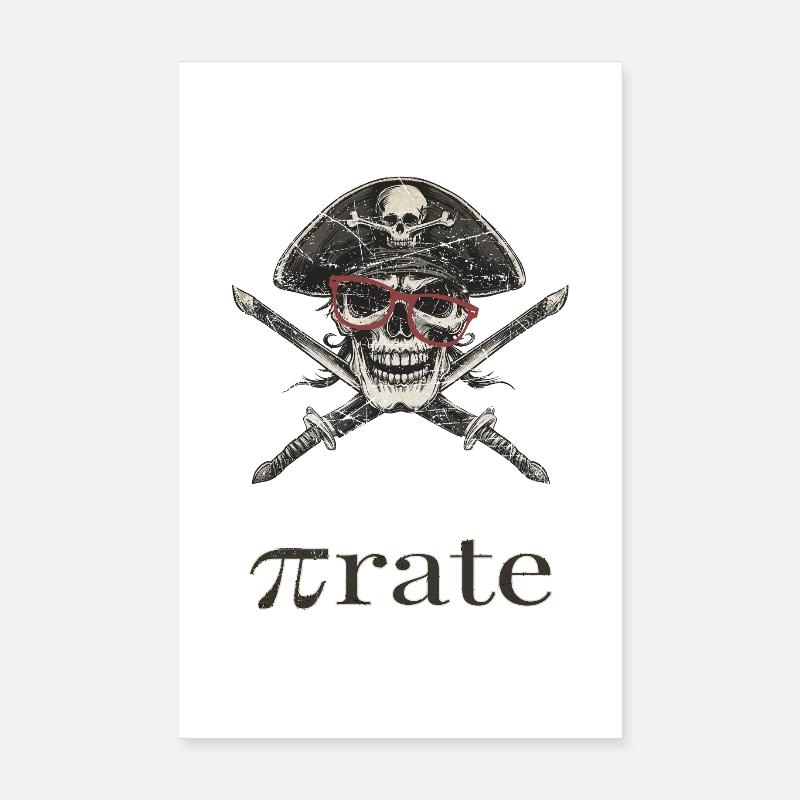 Pirate Skull Lunettes Sabre Poster 20 x 30 cm