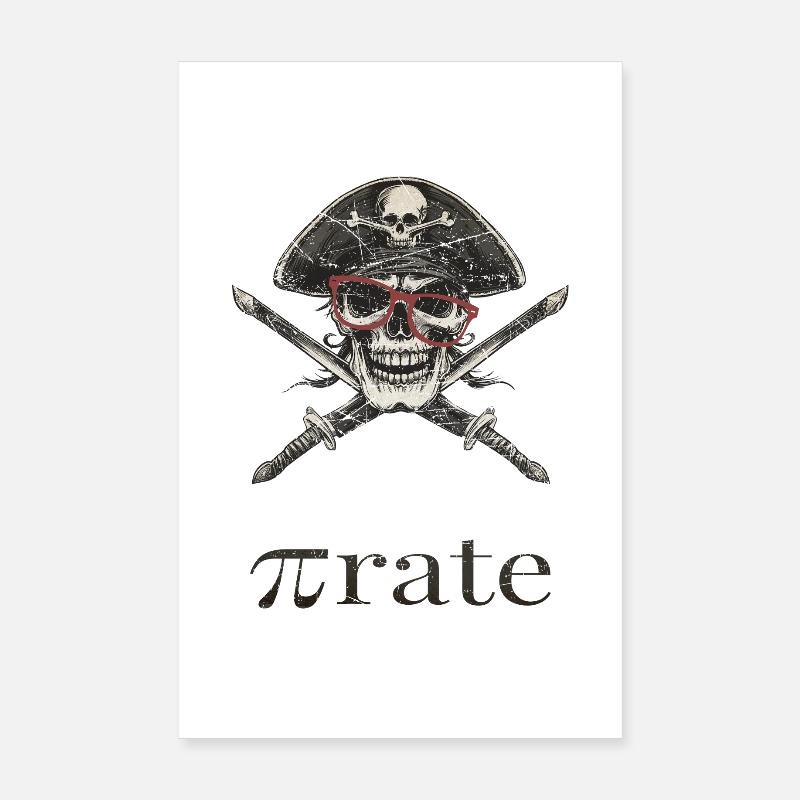 Pirate nerd avec des lunettes Poster 20 x 30 cm