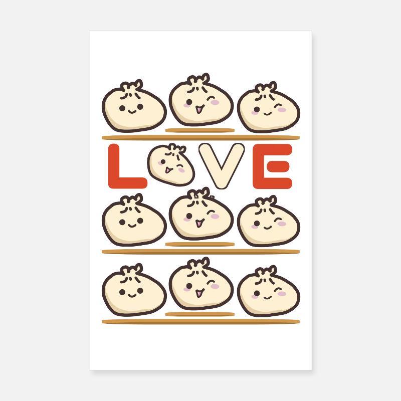 Dumpling Love Pattern Poster 8" x 12" (20x30 cm)