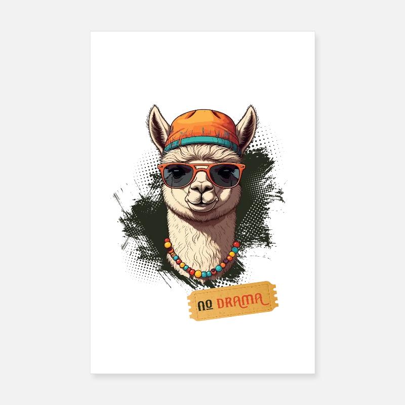 Pas de drame Lama Poster 20 x 30 cm