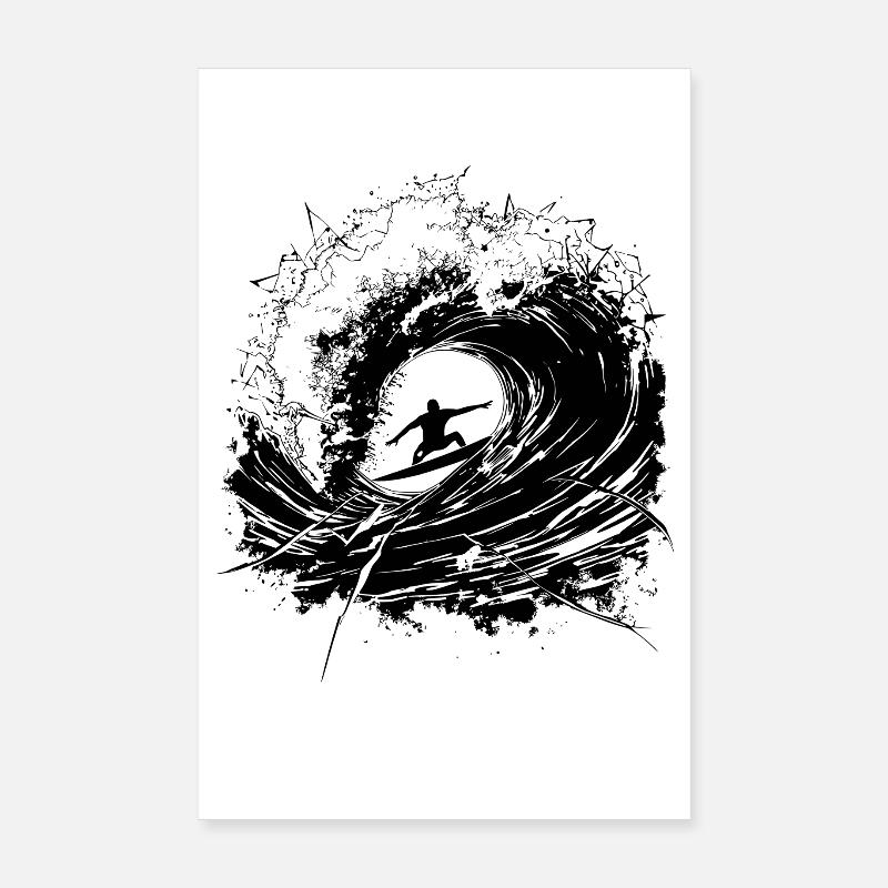 Surfing Energetic Surfer Design Surfing Poster 8" x 12" (20x30 cm)