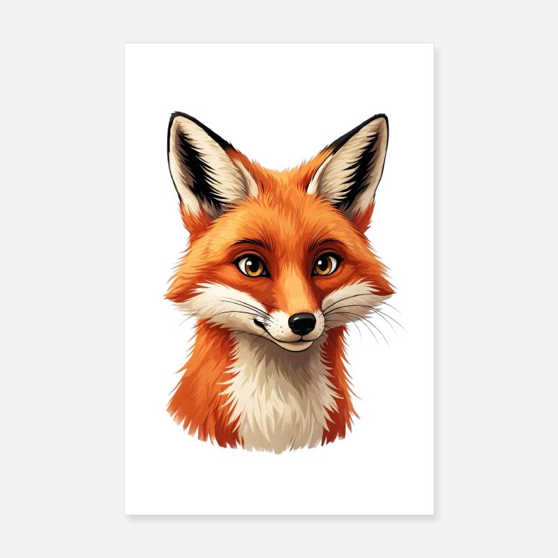 Warming fox head illustration Poster 8" x 12" (20x30 cm)