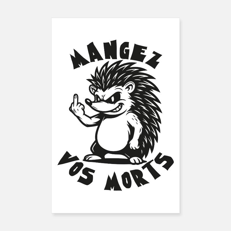 Hérisson insolent doigt levé Poster 20 x 30 cm