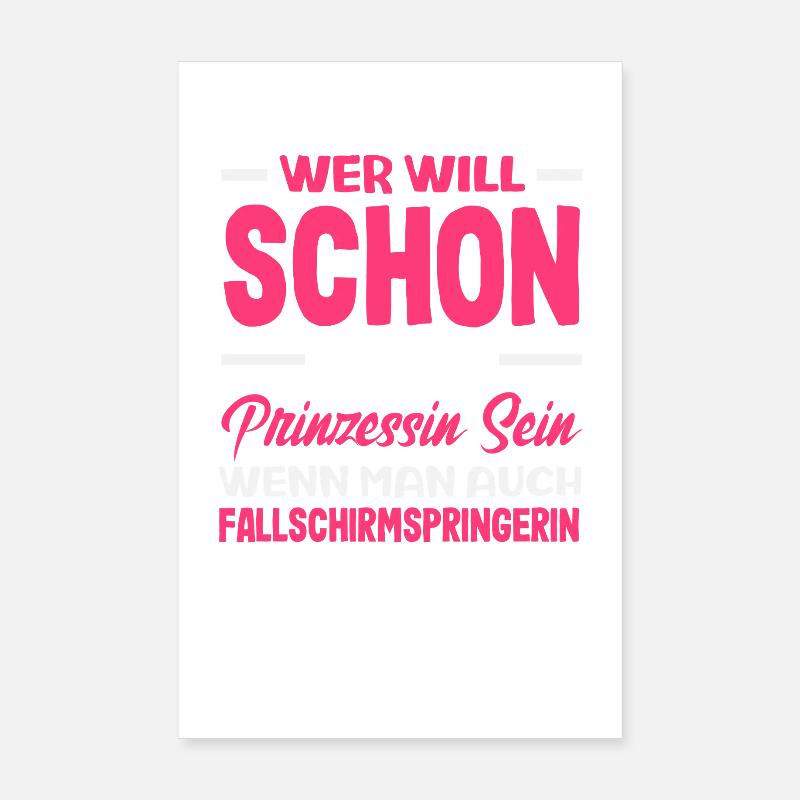 Skydiver Adrenaline Junkie Princess Poster 8" x 12" (20x30 cm)
