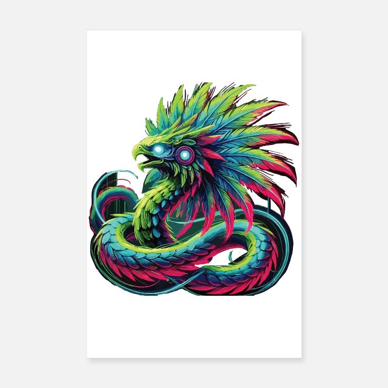 Dragon aztèque Poster 20 x 30 cm