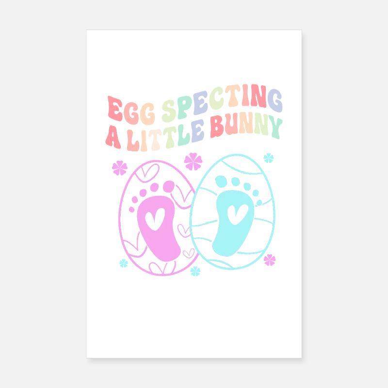 Expectant Mom Easter Gender Reveal Poster 8" x 12" (20x30 cm)