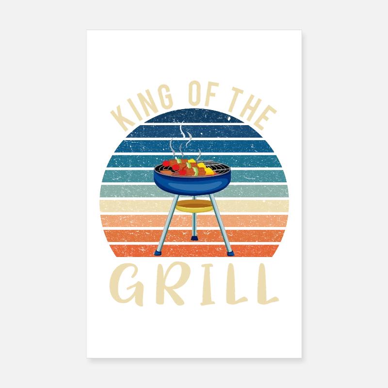 Roi du gril – Design de barbecue rétro Poster 20 x 30 cm