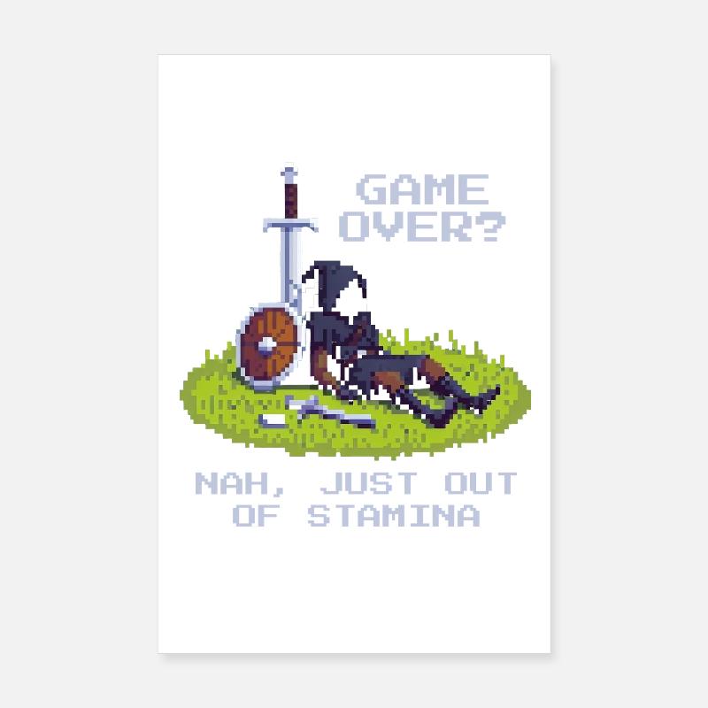No Game Over | Only Stamina Empty - RPG Vibe Poster 8" x 12" (20x30 cm)