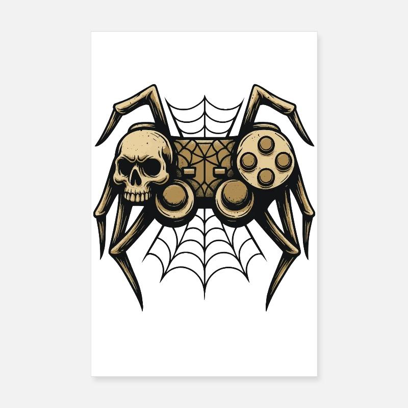 Skull Spider with Controller Poster 8" x 12" (20x30 cm)
