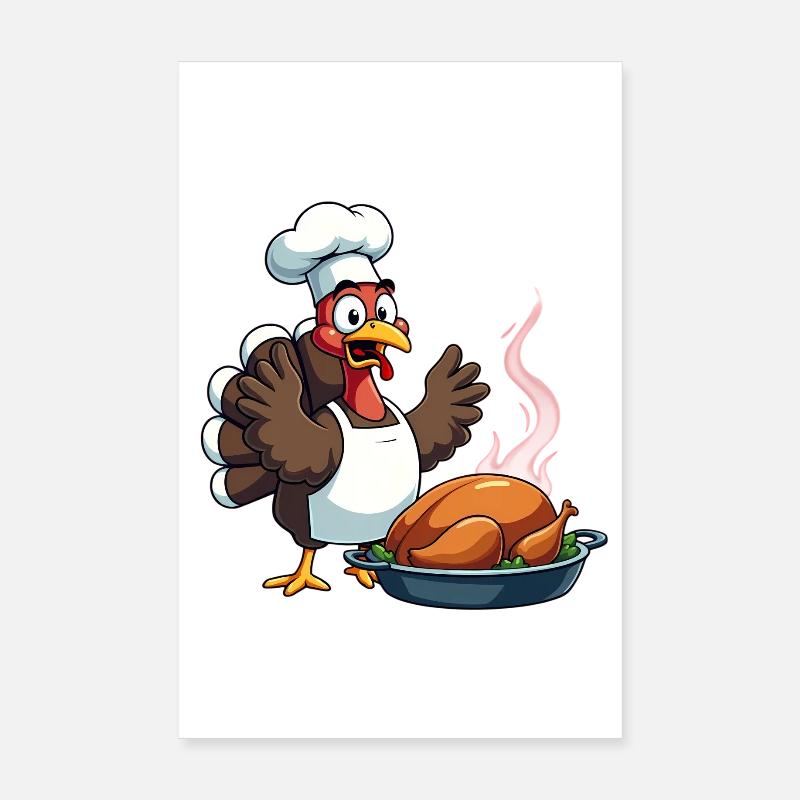 Cuisinier de dinde de Thanksgiving Poster 20 x 30 cm